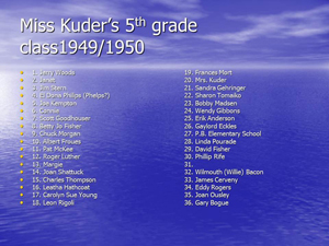 Mrs. Kuders 5th grade class 1949-50